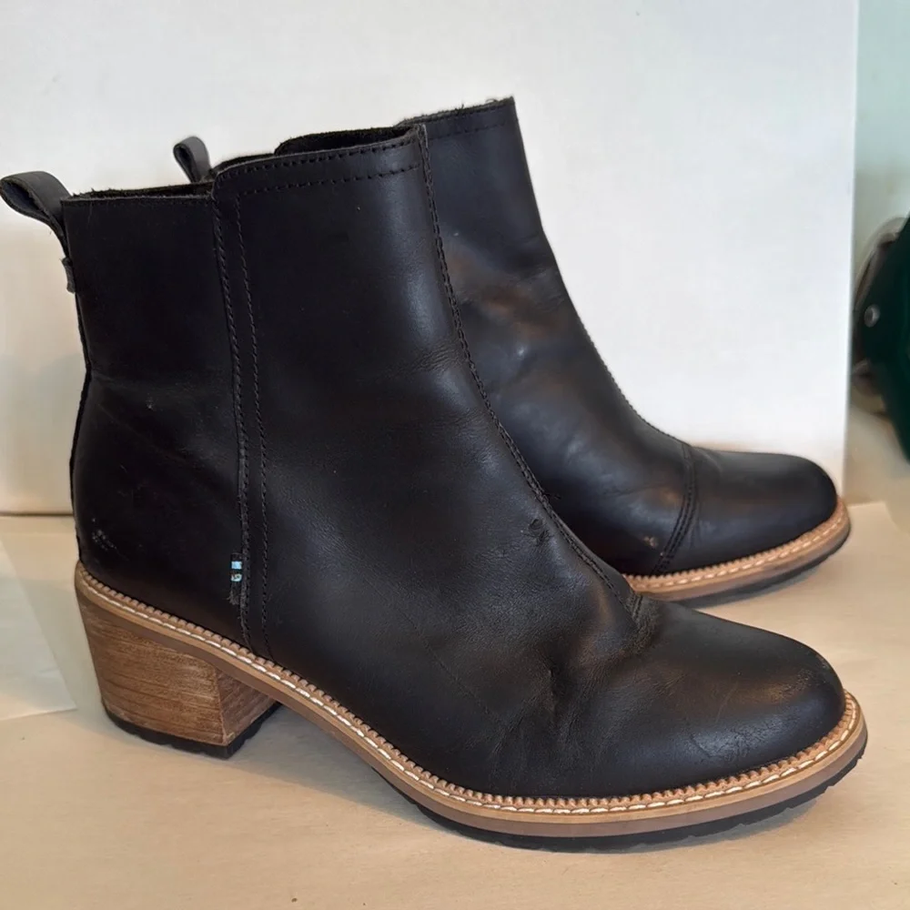 Black Leather Ankle Boots